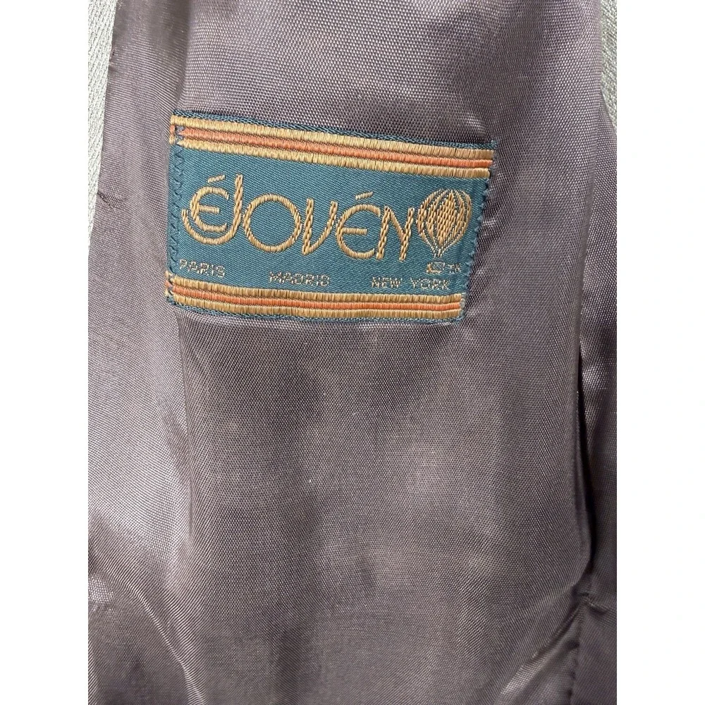 Vintage Men's Safari Field Jacket Blazer 44 Tan Elbow Patch Poly‎ Blend Ejoven